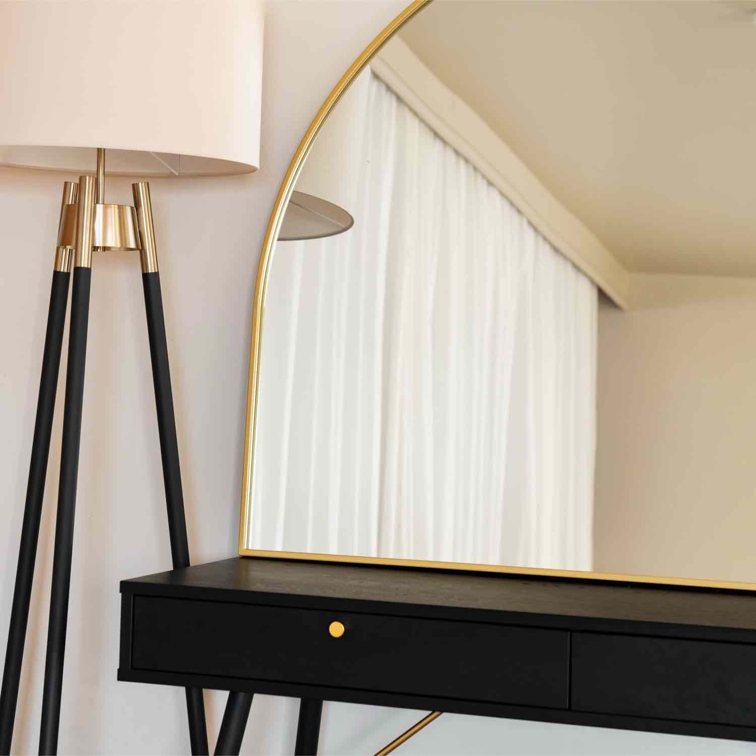 Akiko - Gold Metal Arched Mirror - 95cm x 120cm - Joe’s Haven