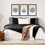 Allah Arabic calligraphy prints for bedroom | set of 3 wall art - Joe’s Haven