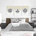 Allah Arabic calligraphy prints for bedroom | set of 3 wall art - Joe’s Haven