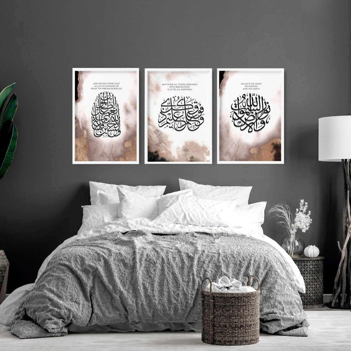 Allah u Akbar in Arabic prints for bedroom | set of 3 wall art prints - Joe’s Haven