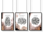 Allah u Akbar in Arabic prints for bedroom | set of 3 wall art prints - Joe’s Haven