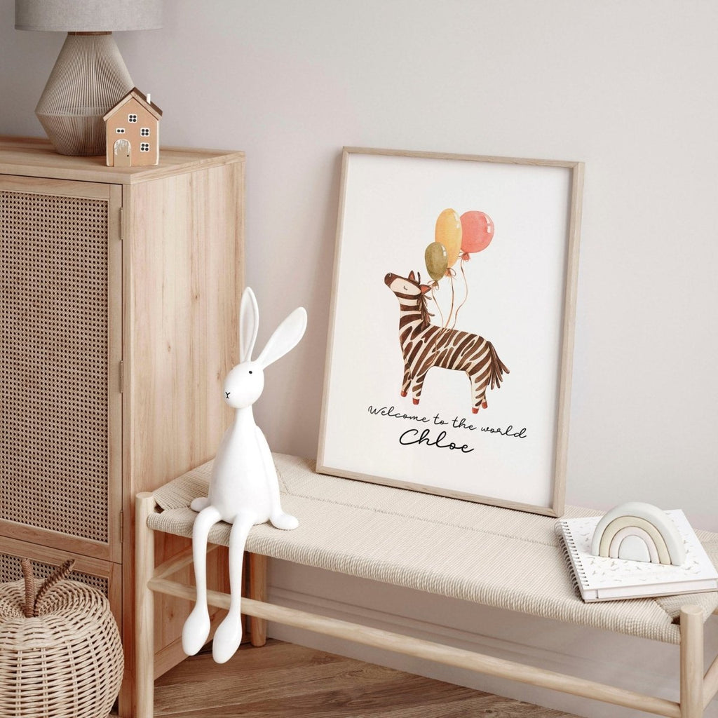 Animal theme for nursery decor Zebra wall art print - Joe’s Haven