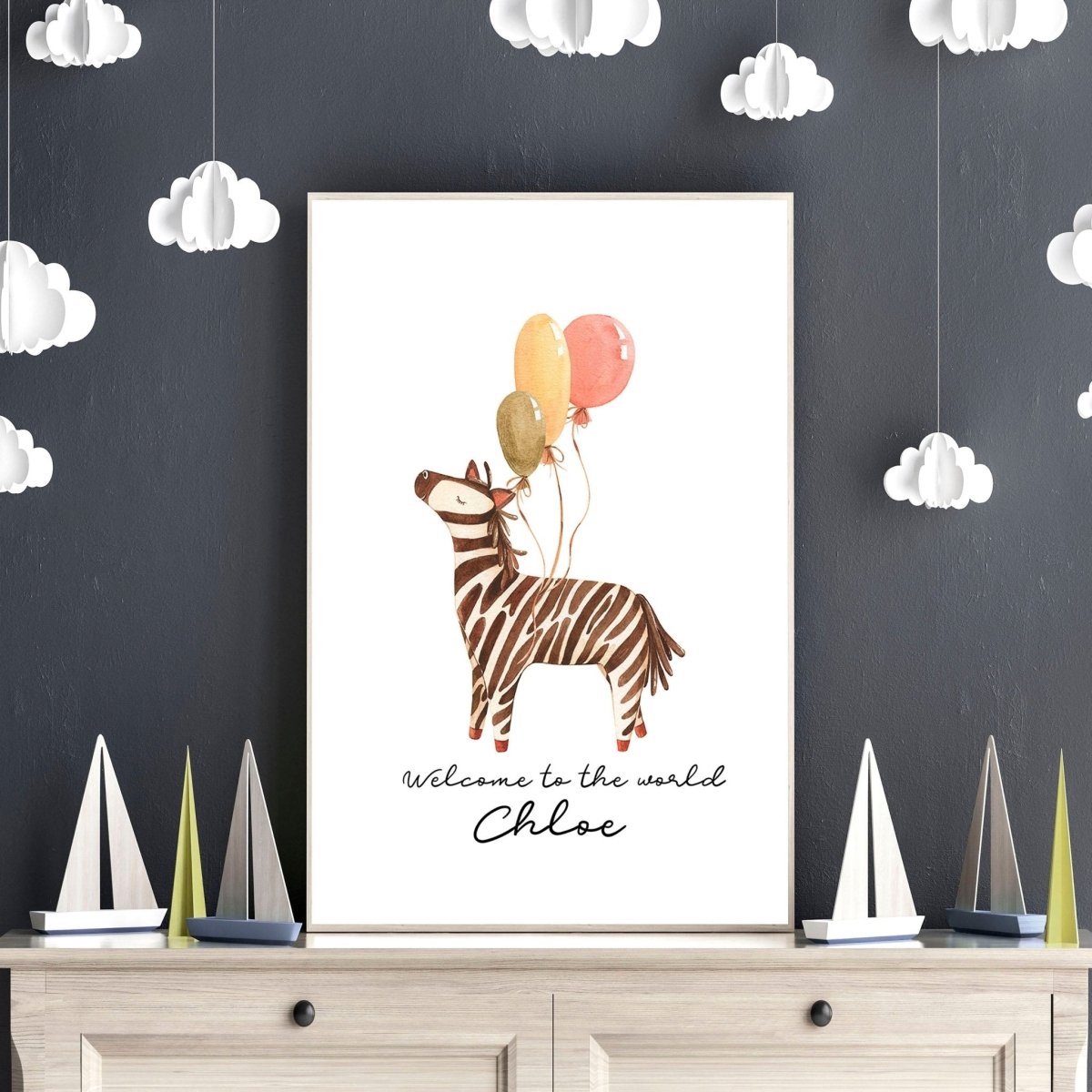 Animal theme for nursery decor Zebra wall art print - Joe’s Haven