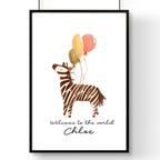 Animal theme for nursery decor Zebra wall art print - Joe’s Haven