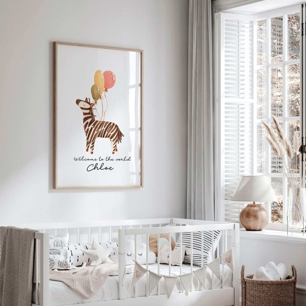 Animal theme for nursery decor Zebra wall art print - Joe’s Haven