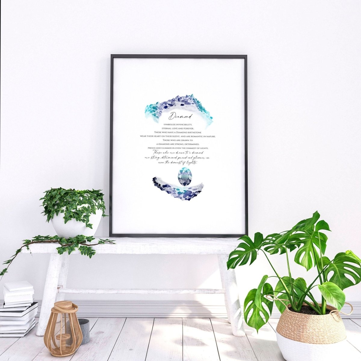 April Diamond Birthstone wall art print - Joe’s Haven