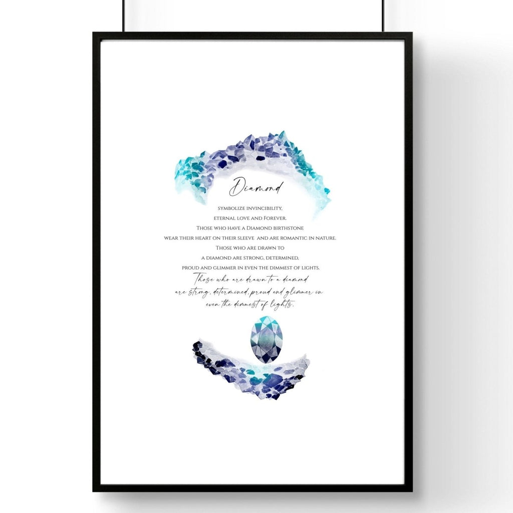 April Diamond Birthstone wall art print - Joe’s Haven