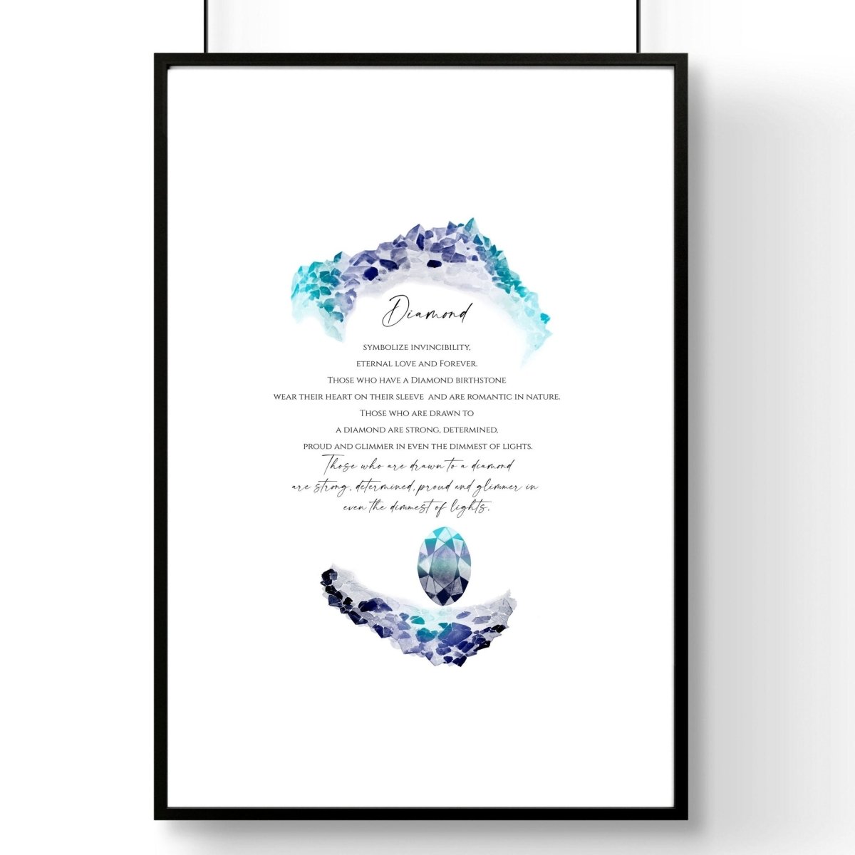 April Diamond Birthstone wall art print - Joe’s Haven
