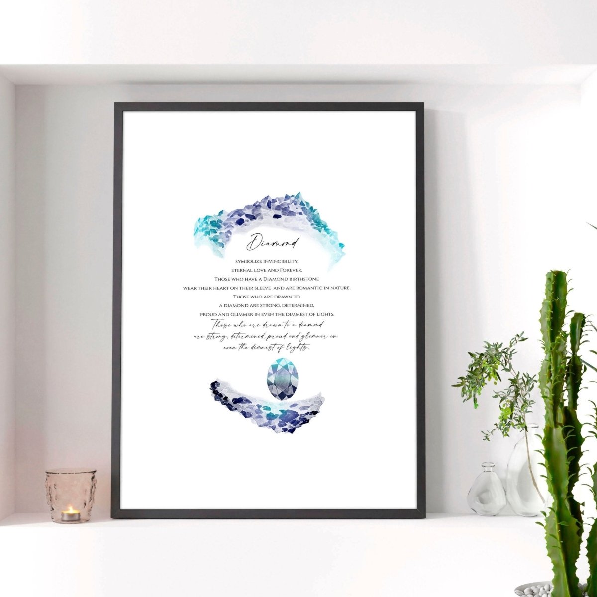 April Diamond Birthstone wall art print - Joe’s Haven