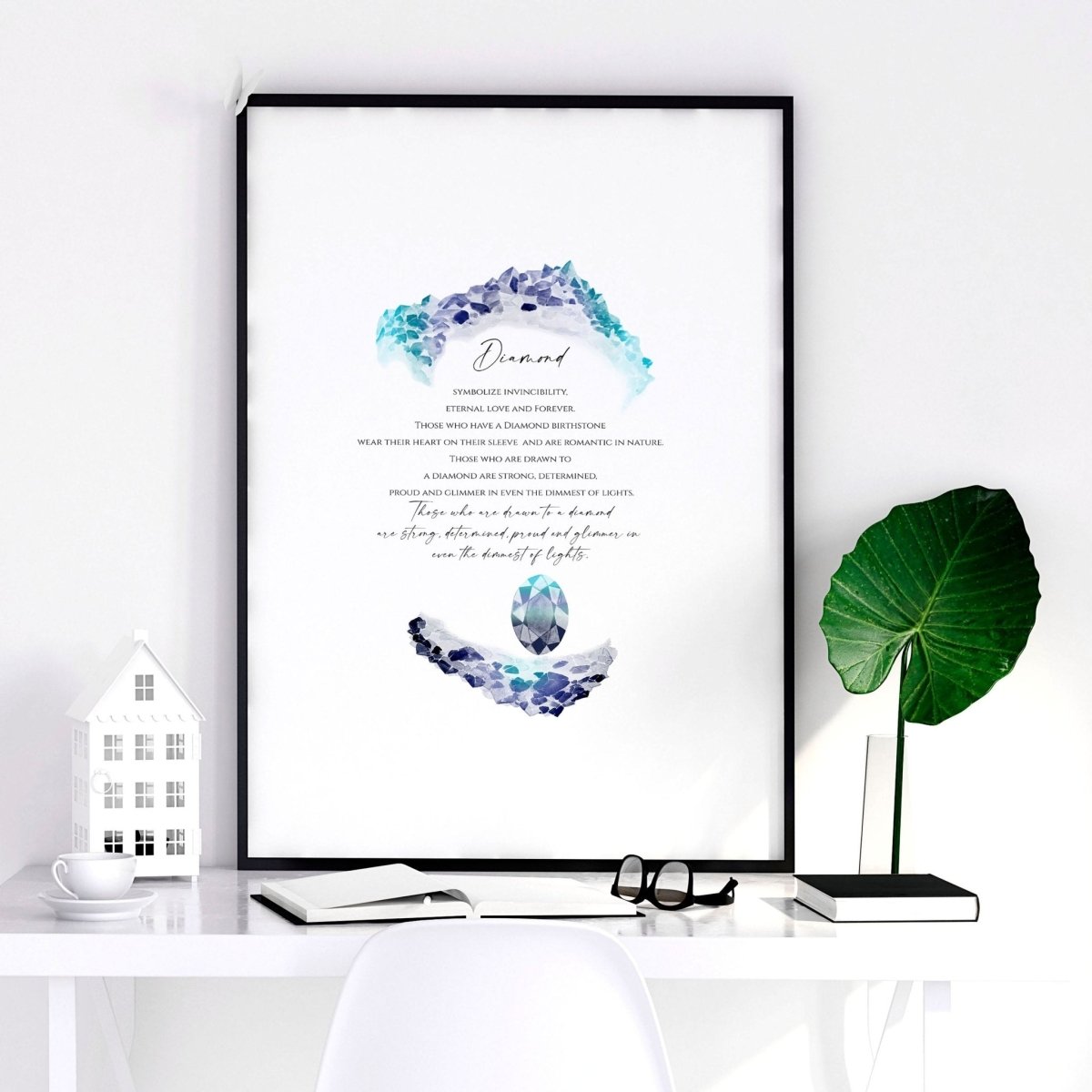 April Diamond Birthstone wall art print - Joe’s Haven