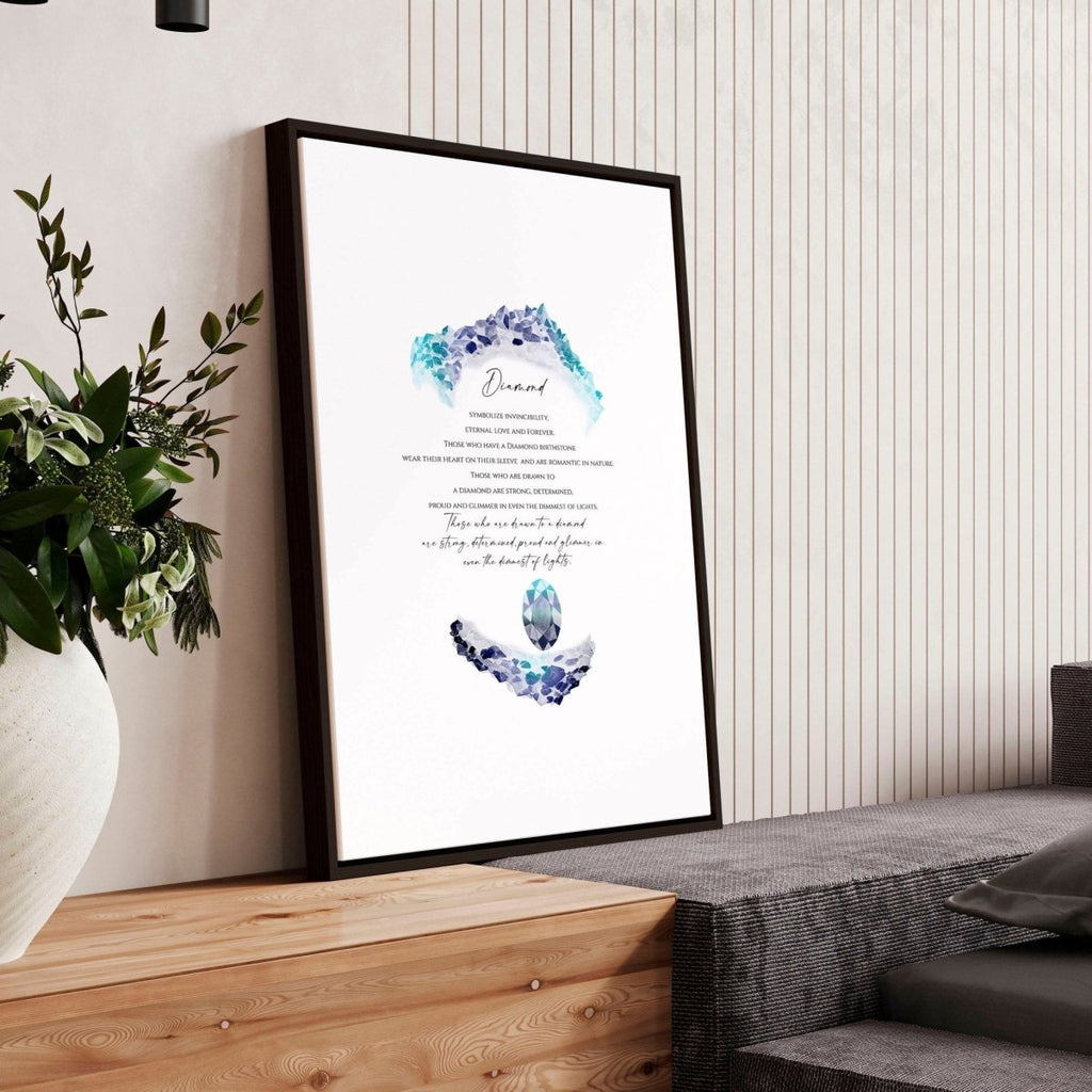 April Diamond Birthstone wall art print - Joe’s Haven