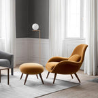 Fredericia Swoon Armchair And Footstool, Velvet - Joe’s Haven
