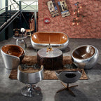 Aviator Airplane Tub Two Seater Sofa, Aluminum Loveseat