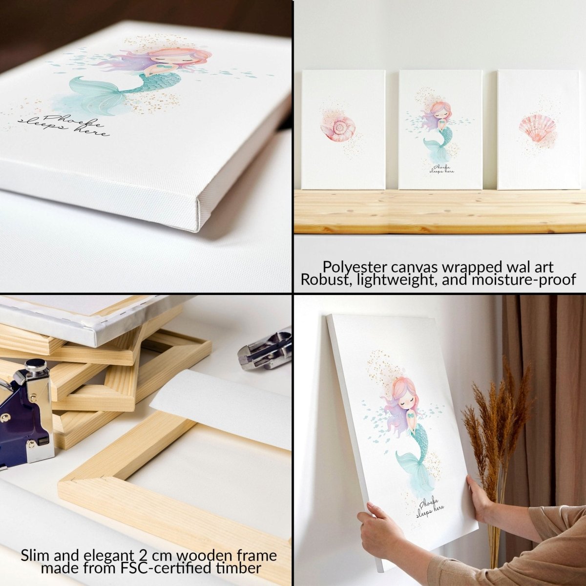 Bedroom Mermaid Decorations | Set of 3 wall art prints - Joe’s Haven