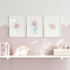 Bedroom Mermaid Decorations | Set of 3 wall art prints - Joe’s Haven