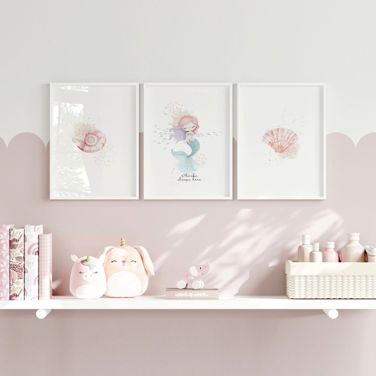Bedroom Mermaid Decorations | Set of 3 wall art prints - Joe’s Haven