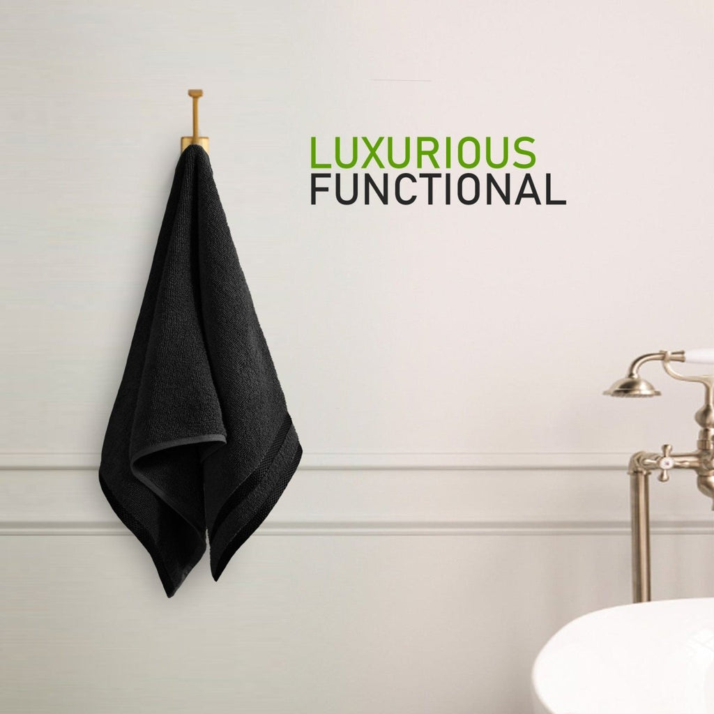 Belmont Viscose Stripe Black Towels 100% Cotton 10 Piece Bale Set, 4 Hand Towel & 12 Face Cloths - Joe’s Haven