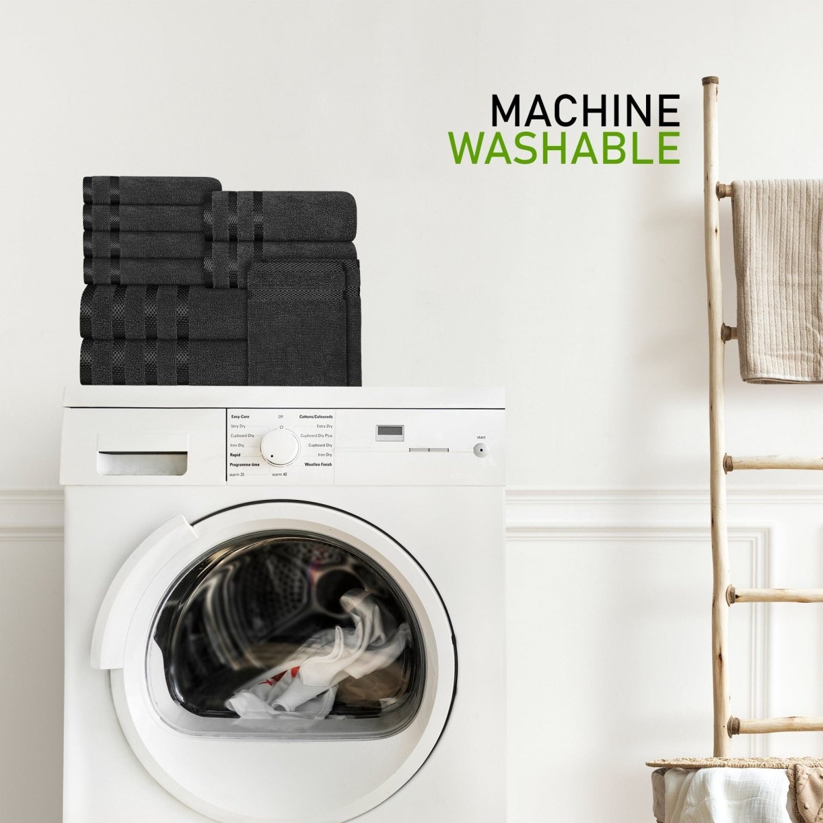 Belmont Viscose Stripe Grey Towels 100% Cotton Hotel Quality 10 Piece Bale Set - Joe’s Haven