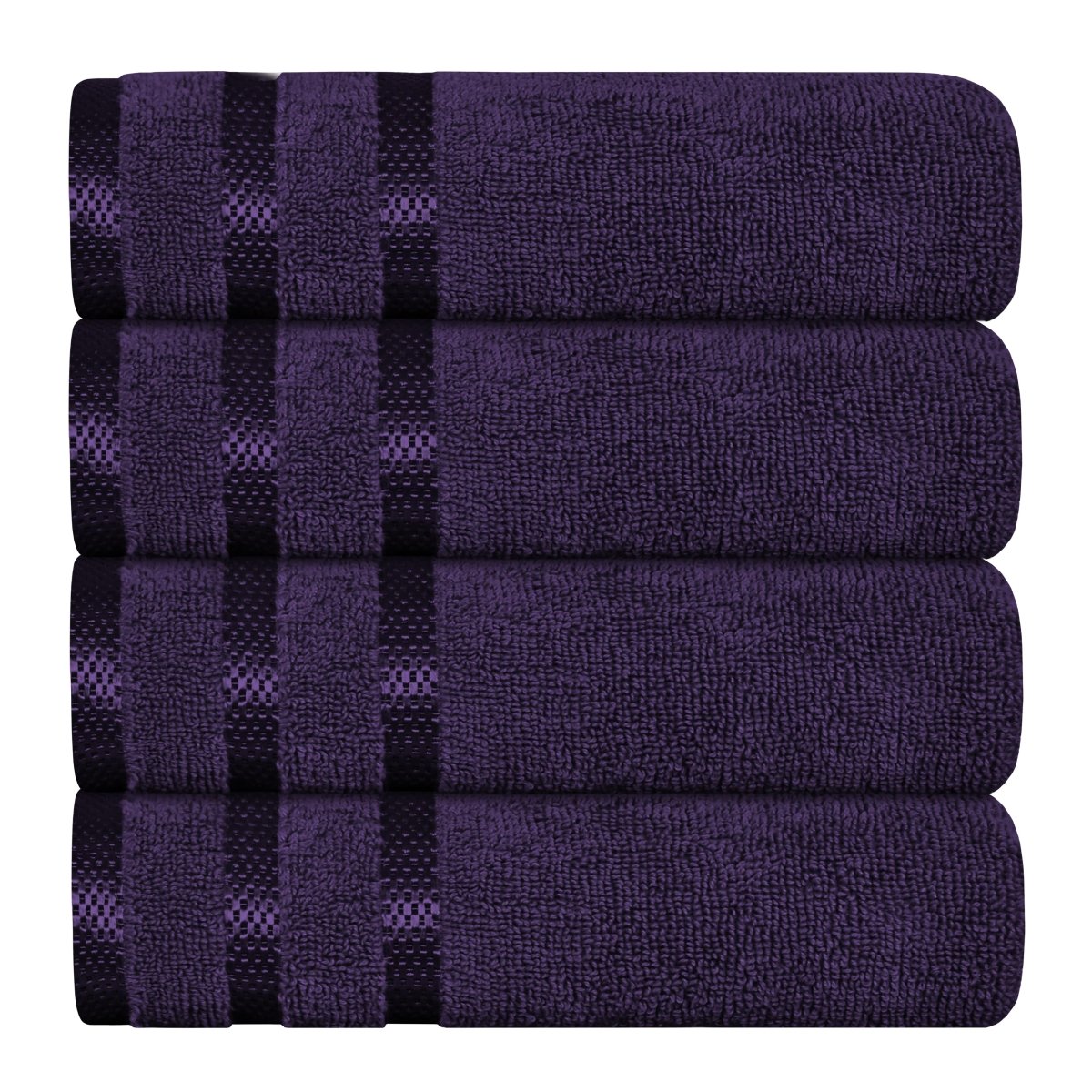 Belmont Viscose Stripe Purple Towels 100% Cotton Hotel Quality 10 Piece Bale Set - Joe’s Haven