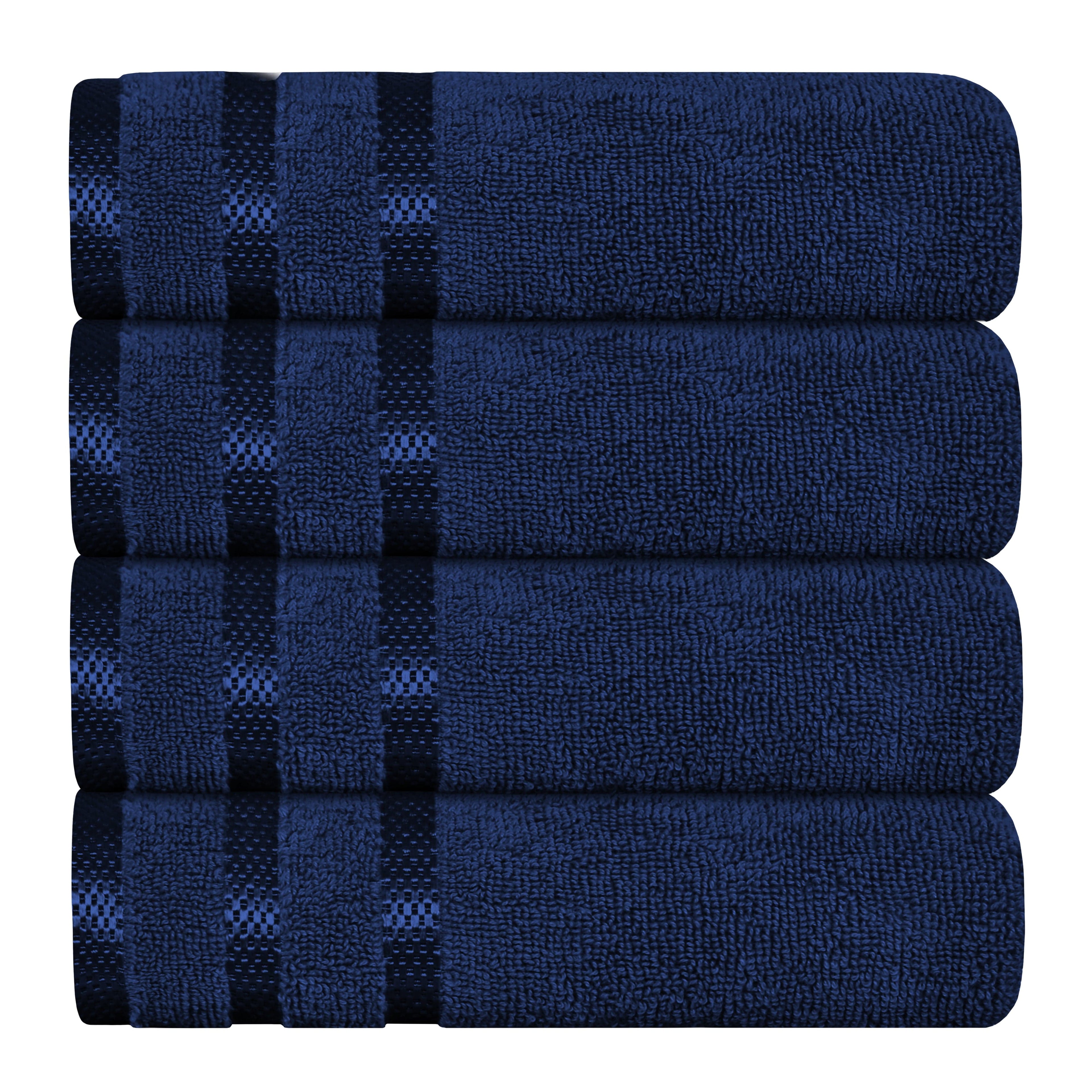 Belmont Viscose Stripe Royal Blue Towels 100% Cotton Hotel Quality 10 Piece Bale Set