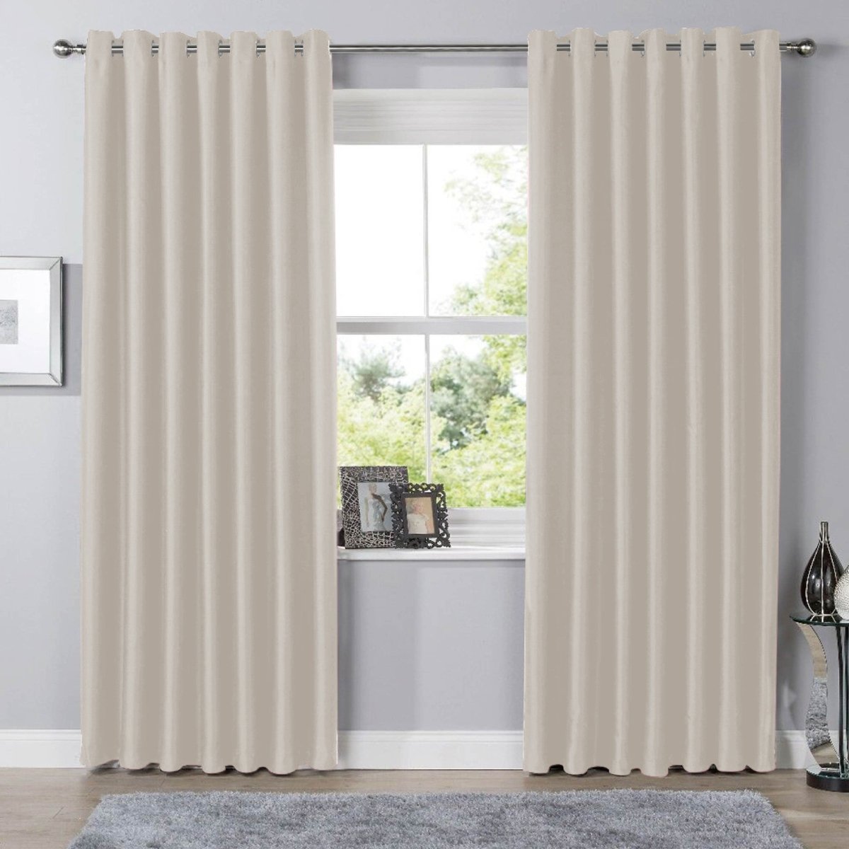 Blackout Natural Eyelet Curtains - Joe’s Haven