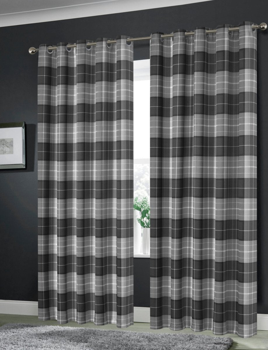 Blackout Thermal Curtains with Check and Marble Design - Joe’s Haven