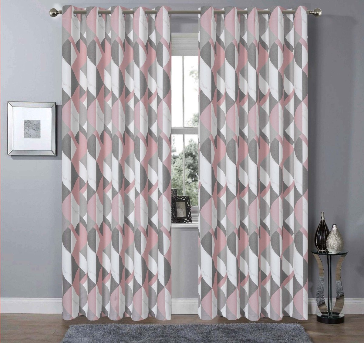 Blackout Thermal Curtains with Check and Marble Design - Joe’s Haven