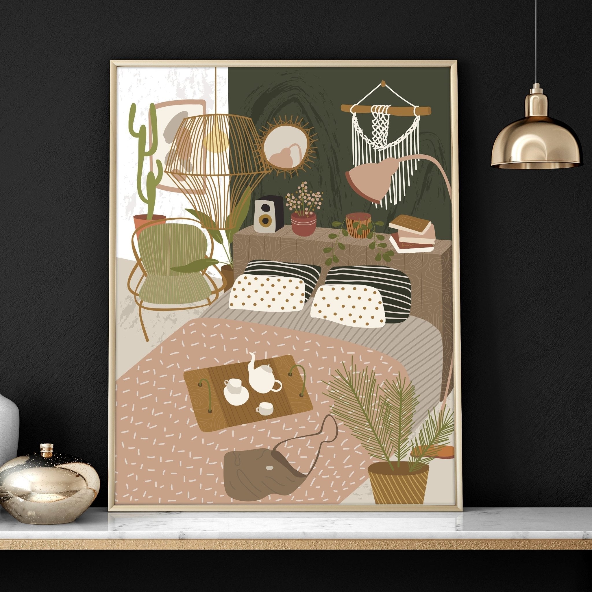 Wall art for the bedroom | set of 3 Bohemian wall art prints