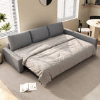 Edwards Three Seater Corner Sofa Bed With Storage, Linen - Joe’s Haven