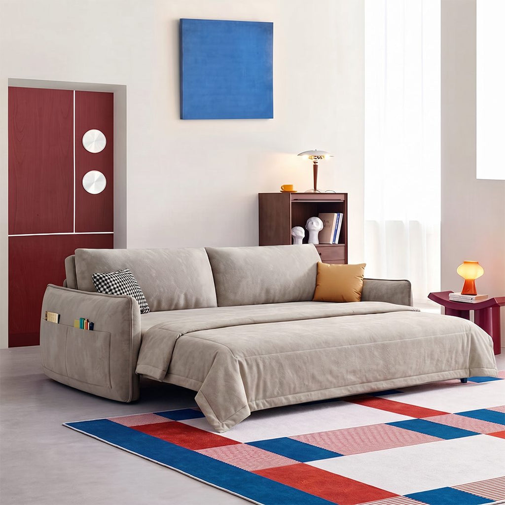 Fernandez Two Seater, Three Seater Sofa Bed With Storage, Suede - Joe’s Haven