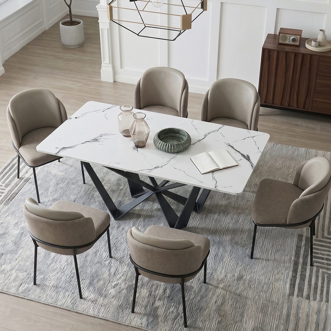 Helix Dining Table Set, Sintered Stone - Joe’s Haven