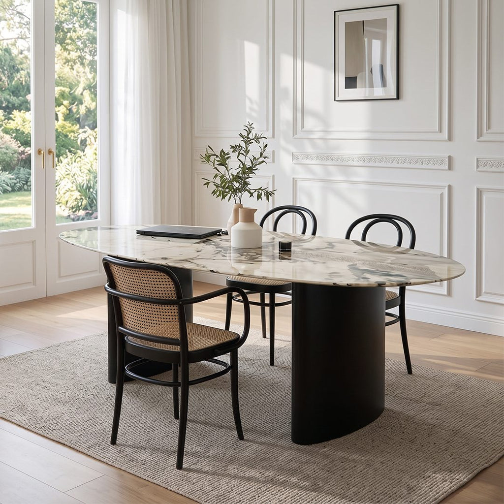 Tambo Oval Dining Table, Pebble Shape, Sintered Stone - Joe’s Haven