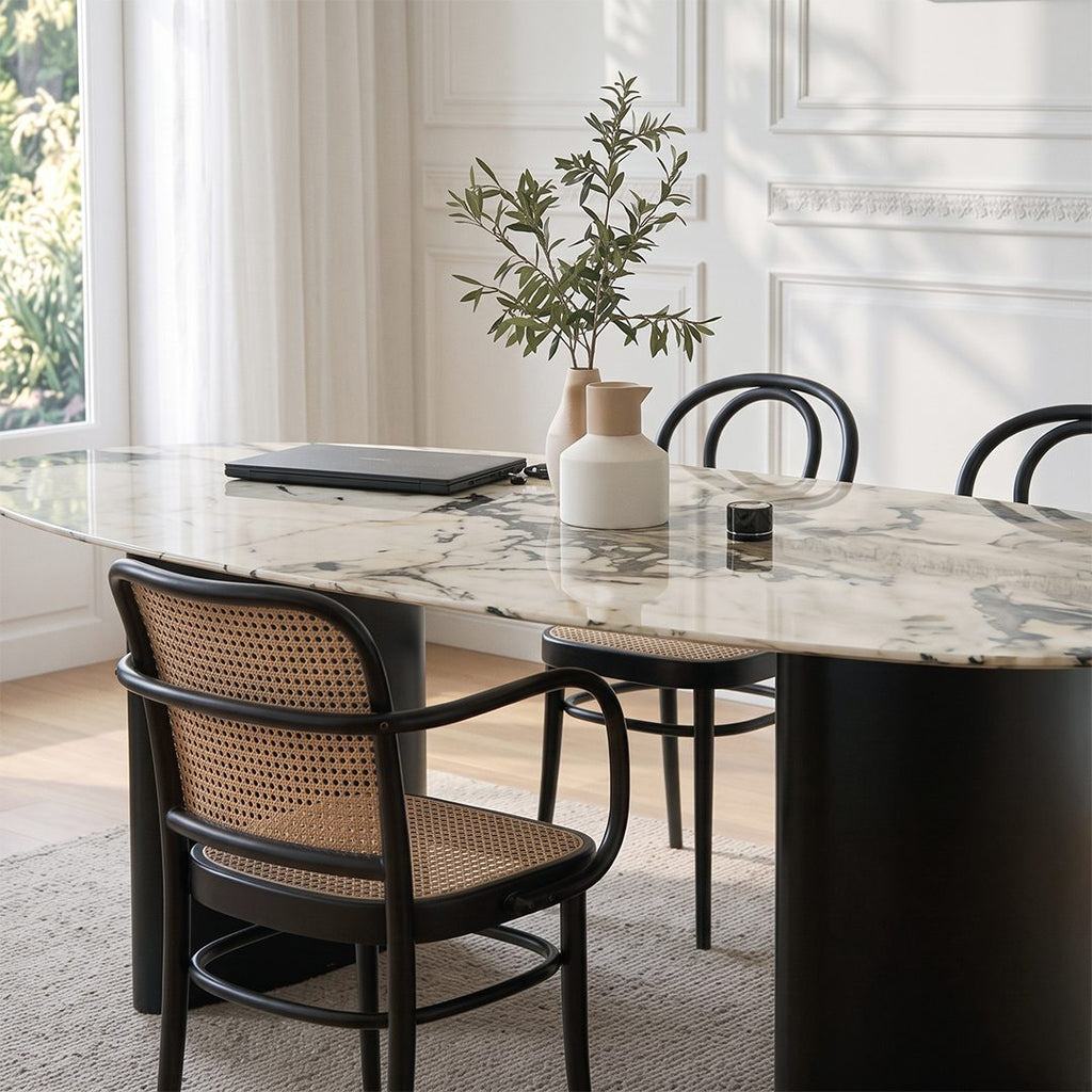 Tambo Oval Dining Table, Pebble Shape, Sintered Stone - Joe’s Haven