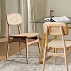 Hans Style Rattan Dining Chair, Light Oak - Joe’s Haven