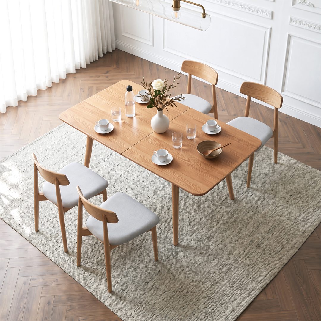 Delicia Extendable Dining Table, Ash - Joe’s Haven