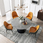 Lessie Round Extendable Dining Table, Sintered Stone - Joe’s Haven