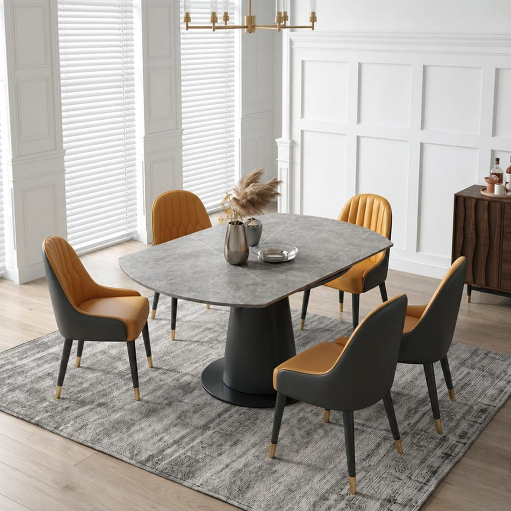 Lessie Round Extendable Dining Table, Sintered Stone - Joe’s Haven