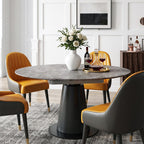 Lessie Round Extendable Dining Table, Sintered Stone - Joe’s Haven