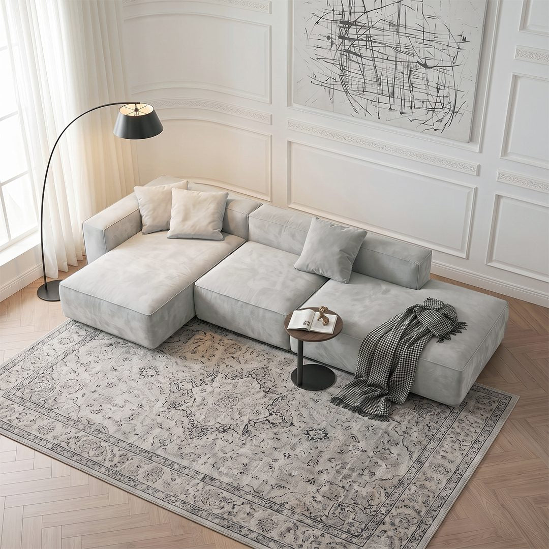 Yetta Three Seater, Four Seater Sofa, Corner Sofa, Grey Velvet - Joe’s Haven