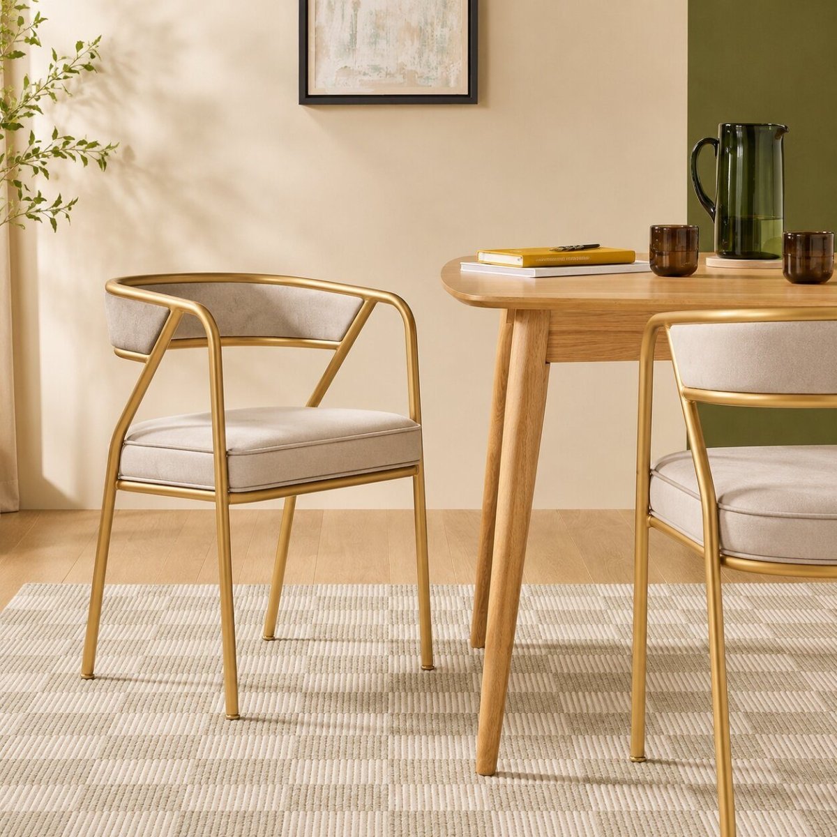 Dwight Dining Chair, Gold Frame - Joe’s Haven