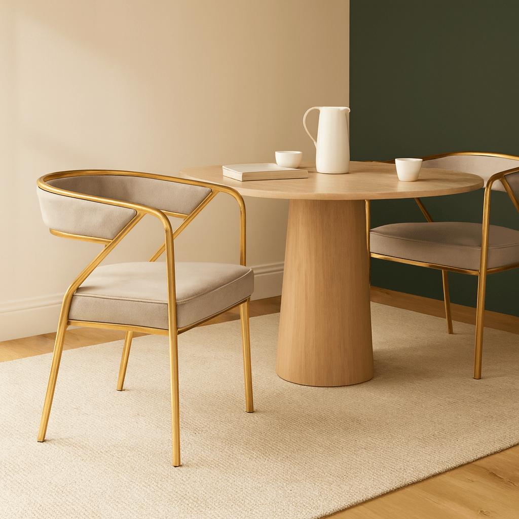 Dwight Dining Chair, Gold Frame - Joe’s Haven
