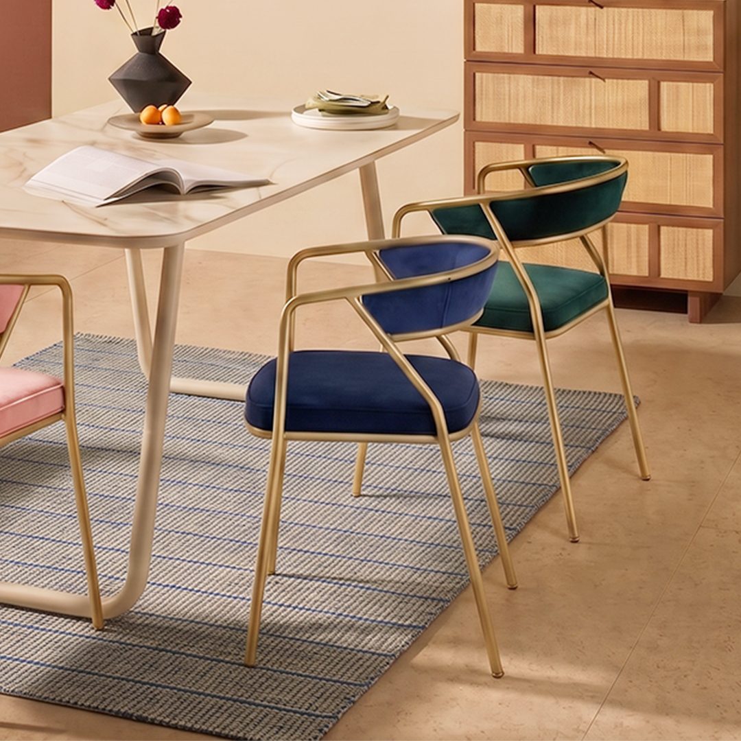 Dwight Dining Chair, Gold Frame - Joe’s Haven