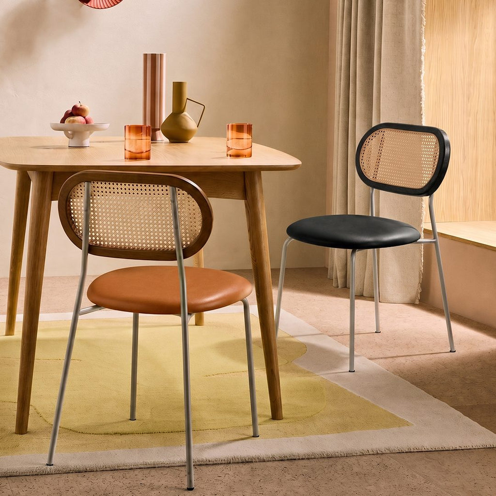 Ozzie Rattan Dining Chair, Round Seat Pad - Joe’s Haven