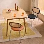 Ozzie Rattan Dining Chair, Round Seat Pad - Joe’s Haven
