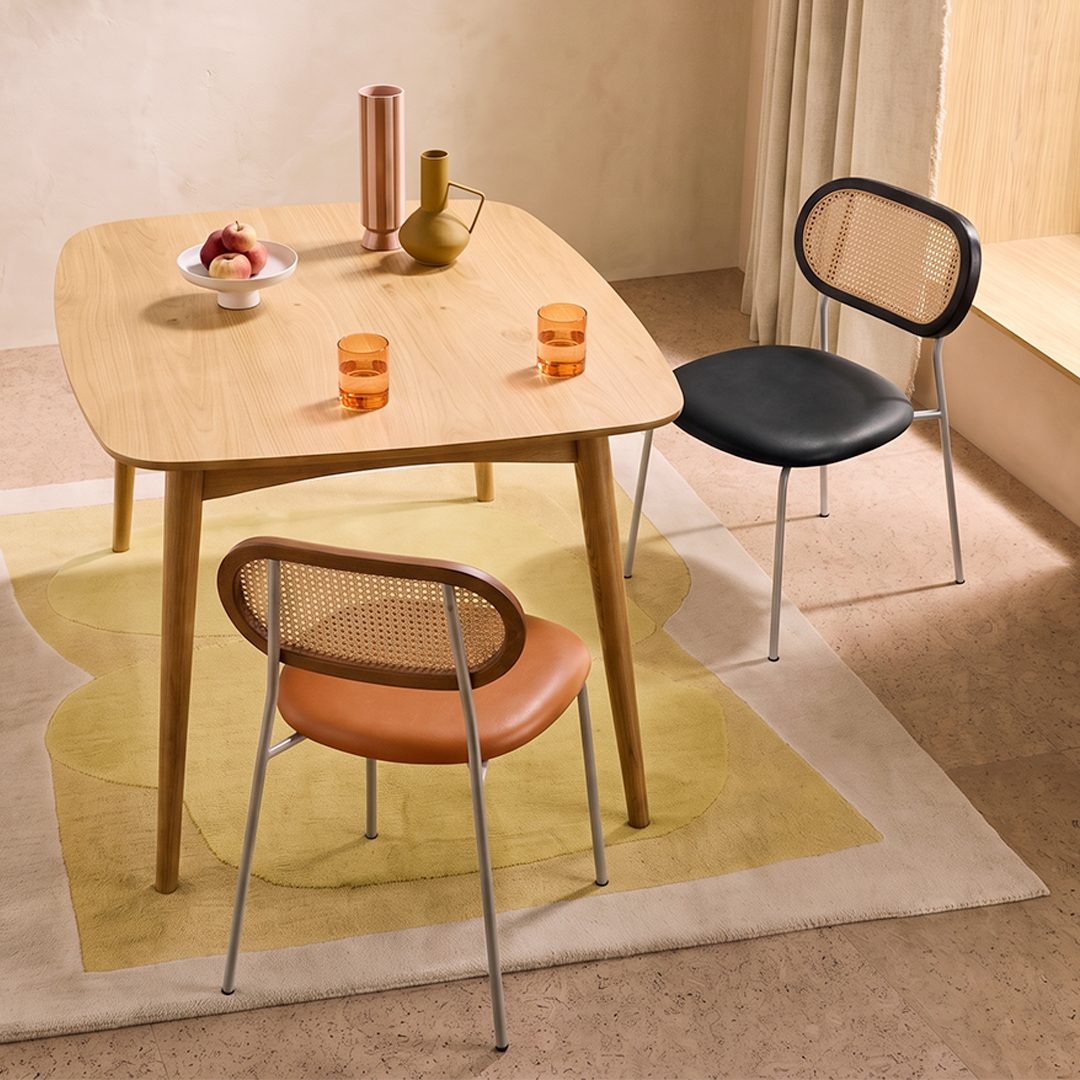 Ozzie Rattan Dining Chair, Round Seat Pad - Joe’s Haven