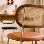 Ozzie Rattan Dining Chair, Round Seat Pad - Joe’s Haven