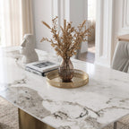 Mira Dining Table, Gold Base - Joe’s Haven