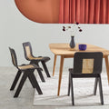 Verna Curve Dining Chair, Black & Rattan - Joe’s Haven