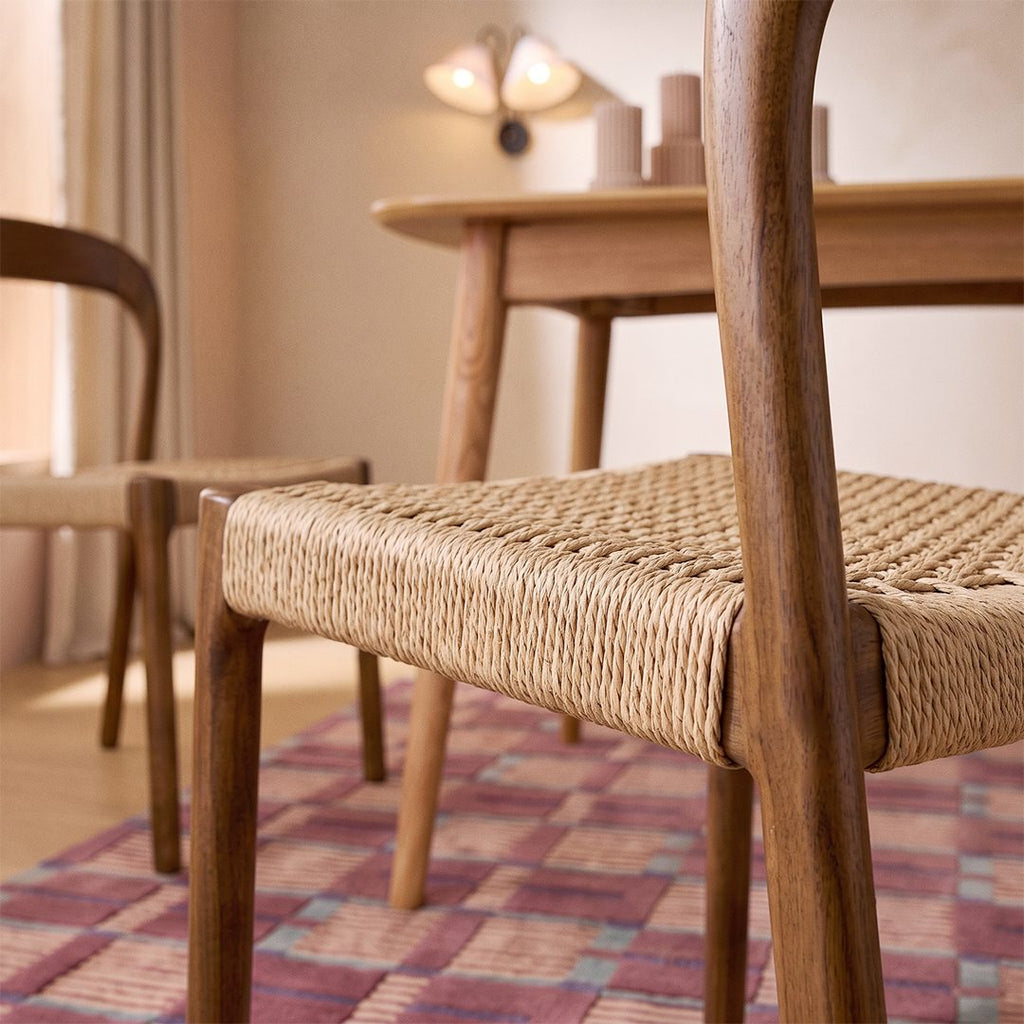 Bonnie Dining Chair, Rattan & Solid Wood - Joe’s Haven