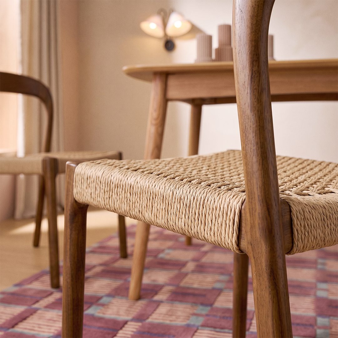 Bonnie Dining Chair, Rattan & Solid Wood - Joe’s Haven